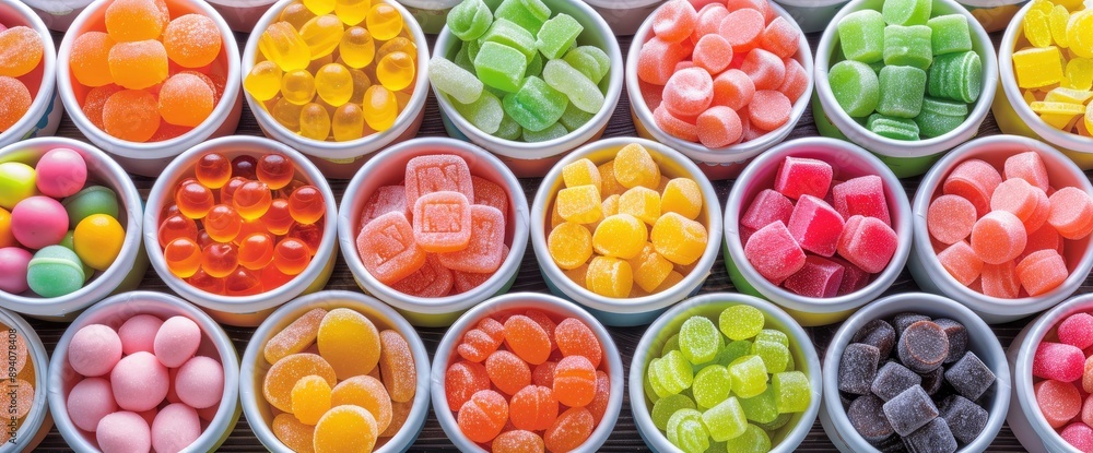 An Abundant Variety Of Vibrant Sweets In Dishes On A Table, Creating A Feast For The Eyes An Abundant Variety Of Vibrant Sweets In Dishes On A Table, Creating A Feast For The Eyes