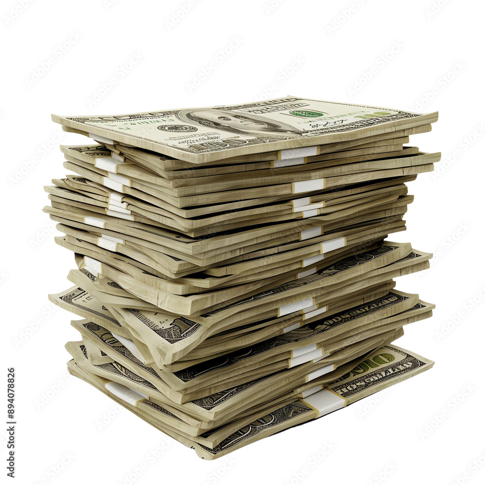 A stack of bundled US dollar bills representing wealth, financial success, and investment opportunities. A stack of bundled US dollar bills representing wealth, financial success, and investment opportunities.