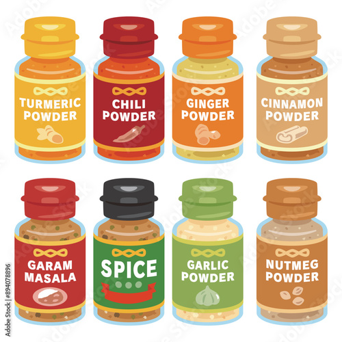 英語表記のボトル入りスパイスセット