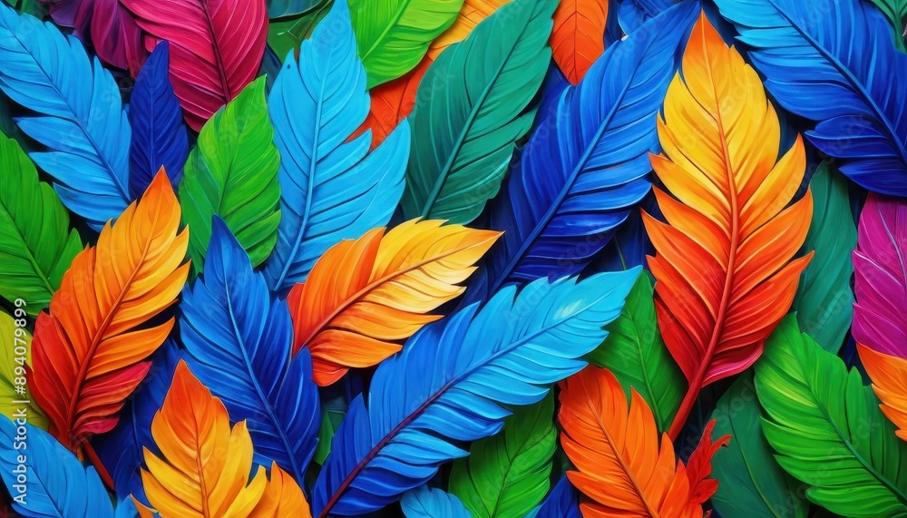 Fototapeta premium Abstract Colorful Feathers.