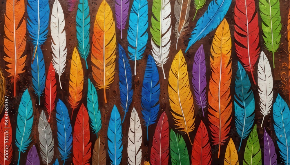 Colorful Feathers Pattern. Colorful Feathers Pattern.