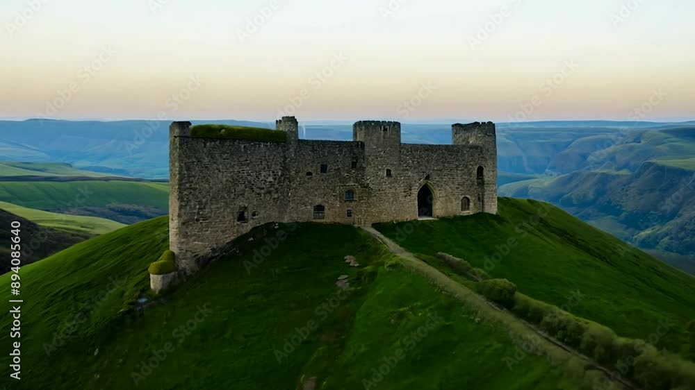 Ancient Castle Perched on a Hilltop. Ancient Castle Perched on a Hilltop.