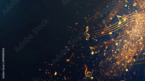 Beautiful musical chords with musical notes