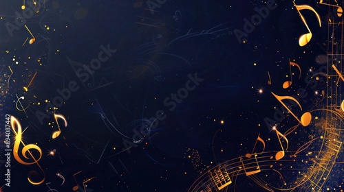 Treble clef and rotating staff with musical notes