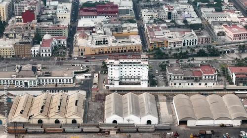 shot of veracruz city hauls and port in mexico photo