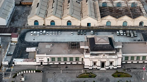 Shot of old mail offices in veracruz port in mexico photo