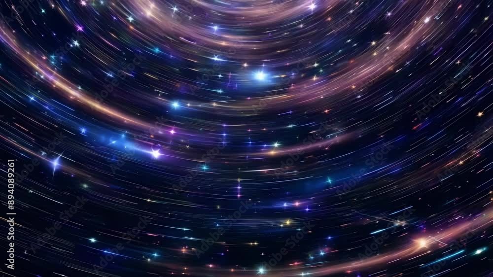 The night sky is ablaze with an infinite loop of ling stars and celestial energy. The night sky is ablaze with an infinite loop of ling stars and celestial energy.