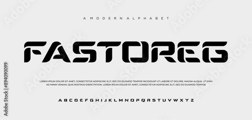 Abstract sport modern alphabet fonts sport digital game music future creative font