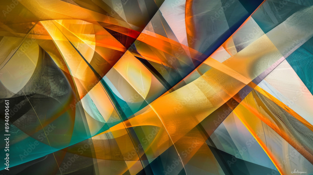Obraz premium Geometric Dance: A Celebration of Intersecting Shapes