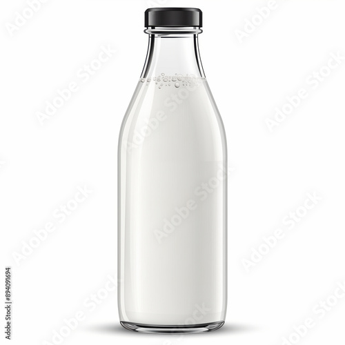 Milk bottle isolated on white background.