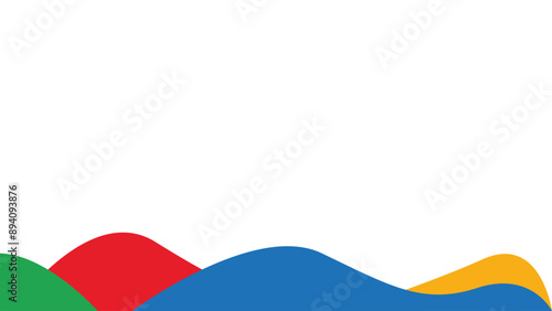 Banner with wavy colored shapes