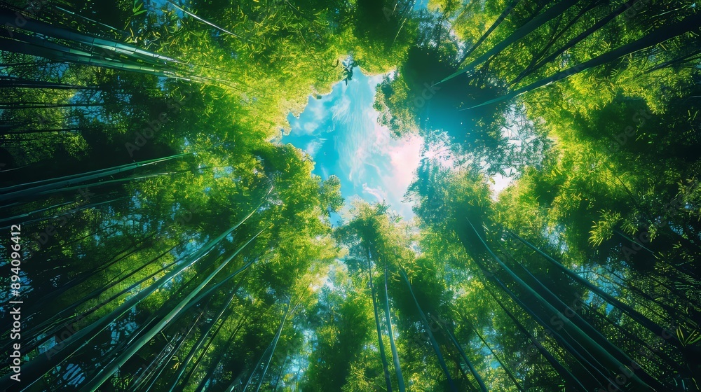 Obraz premium Bamboo Forest with Low View