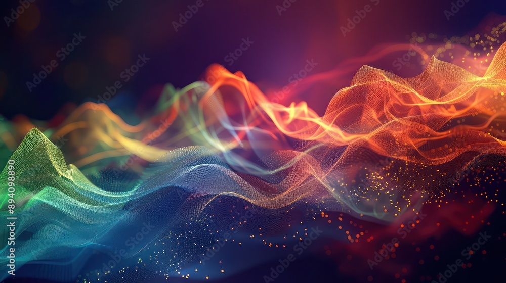 abstract visualization of the stock market's emotional impact, with waves of color changing based on real-time market sentiments abstract visualization of the stock market's emotional impact, with waves of color changing based on real-time market sentiments