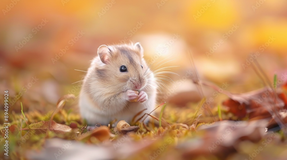 Cute hamster nibbling on a seed, capturing the charm and simplicity of small pets Cute hamster nibbling on a seed, capturing the charm and simplicity of small pets