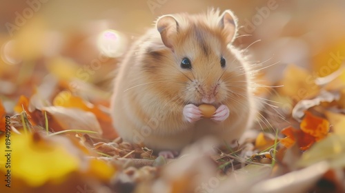 Cute hamster nibbling on a seed, capturing the charm and simplicity of small pets