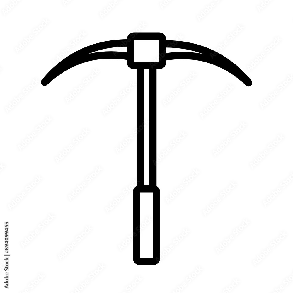 Pickaxe icon in black, outline style and transparent background Pickaxe icon in black, outline style and transparent background