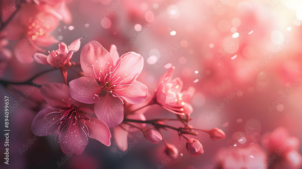 Pink Cherry Blossoms in Bloom Pink Cherry Blossoms in Bloom