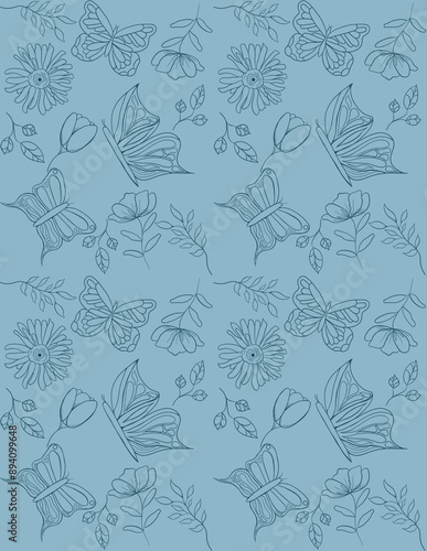 seamless background with flowers