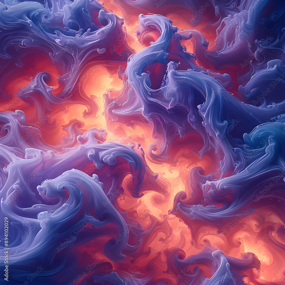 Abstract Swirling Purple and Orange Abstract Swirling Purple and Orange