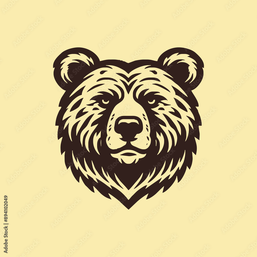 Bear head illustration, logo. Vector drawing of bear Bear head illustration, logo. Vector drawing of bear