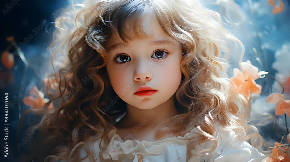 Little Girl with Curly Blonde Hair Little Girl with Curly Blonde Hair