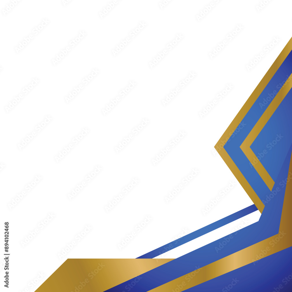 Golden and blue geometric corner and border design Golden and blue geometric corner and border design