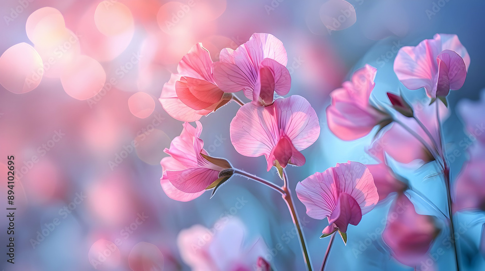 Delicate Pink Flowers in Soft Light Delicate Pink Flowers in Soft Light