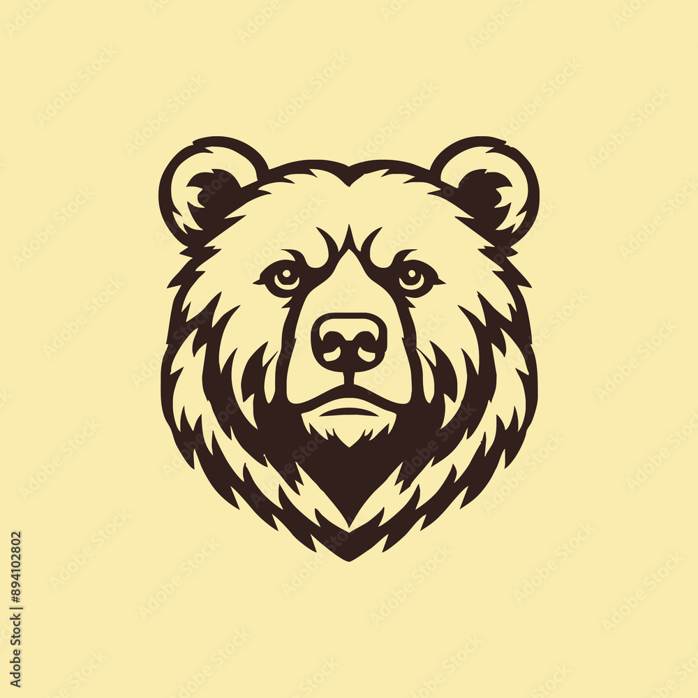 Bear head illustration, logo. Vector drawing of bear Bear head illustration, logo. Vector drawing of bear