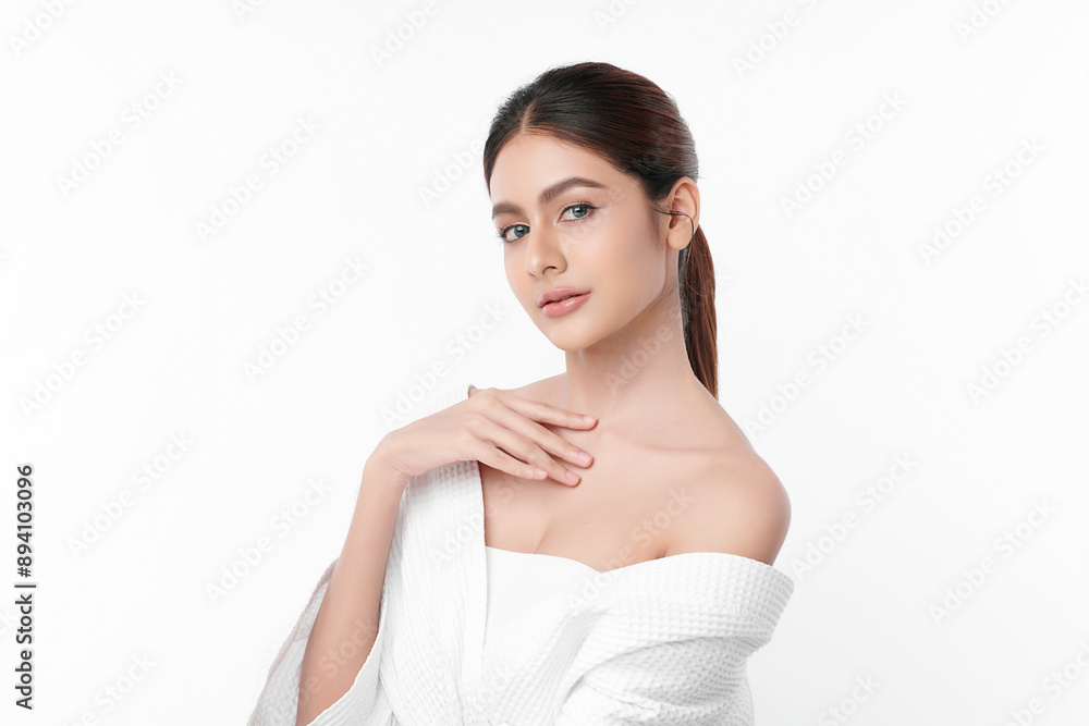 Beautiful young asian woman with clean fresh skin on white background, Face care, Facial treatment, Cosmetology, beauty and spa, Asian women portrait. Beautiful young asian woman with clean fresh skin on white background, Face care, Facial treatment, Cosmetology, beauty and spa, Asian women portrait.