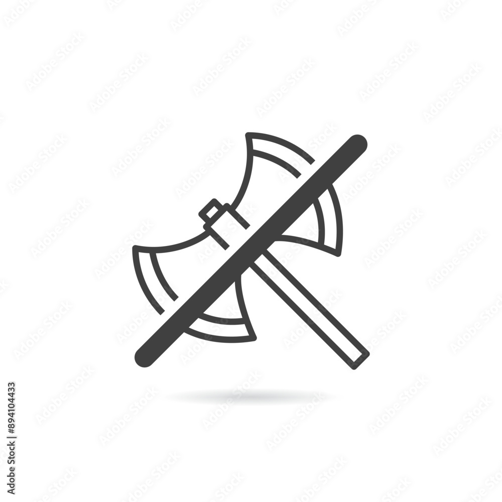 Vector Isolated No Axe Icon Vector Isolated No Axe Icon