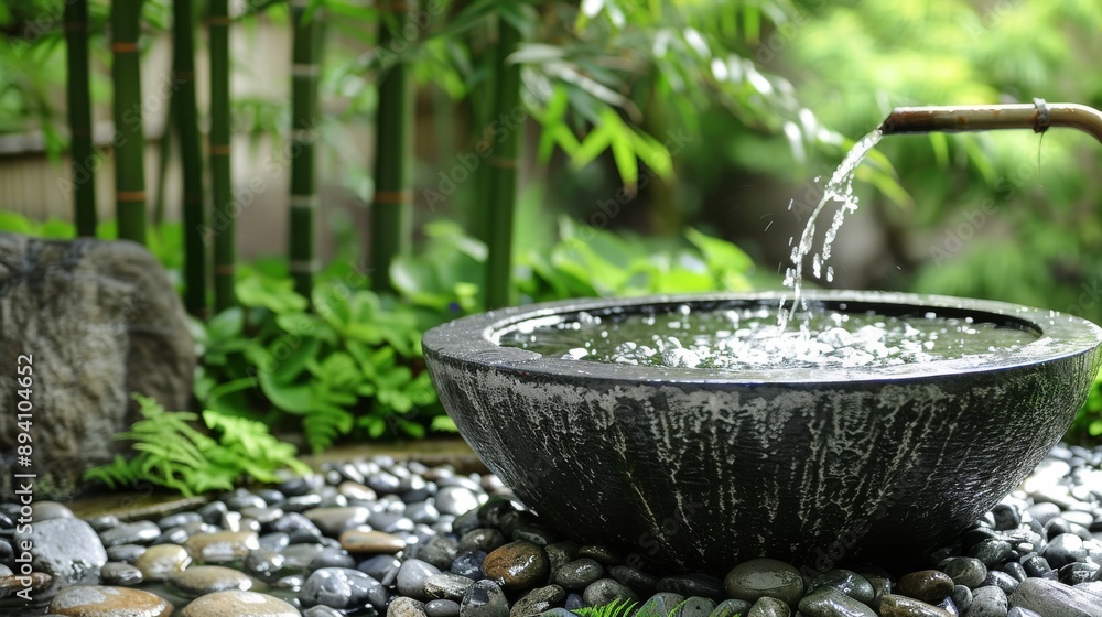 Simple Fountain in Bamboo Garden Simple Fountain in Bamboo Garden