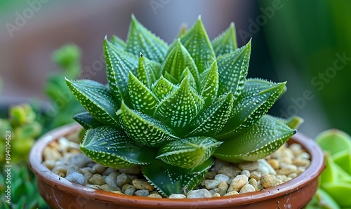 The haworthia comptoniana plant in pot, Generative AI photo