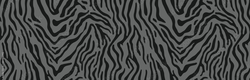 Zebra skin, stripes pattern. Animal print, black and white detailed and realistic texture. Monochrome seamless background. Vector illustration Zebra skin, stripes pattern. Animal print, black and white detailed and realistic texture. Monochrome seamless background. Vector illustration