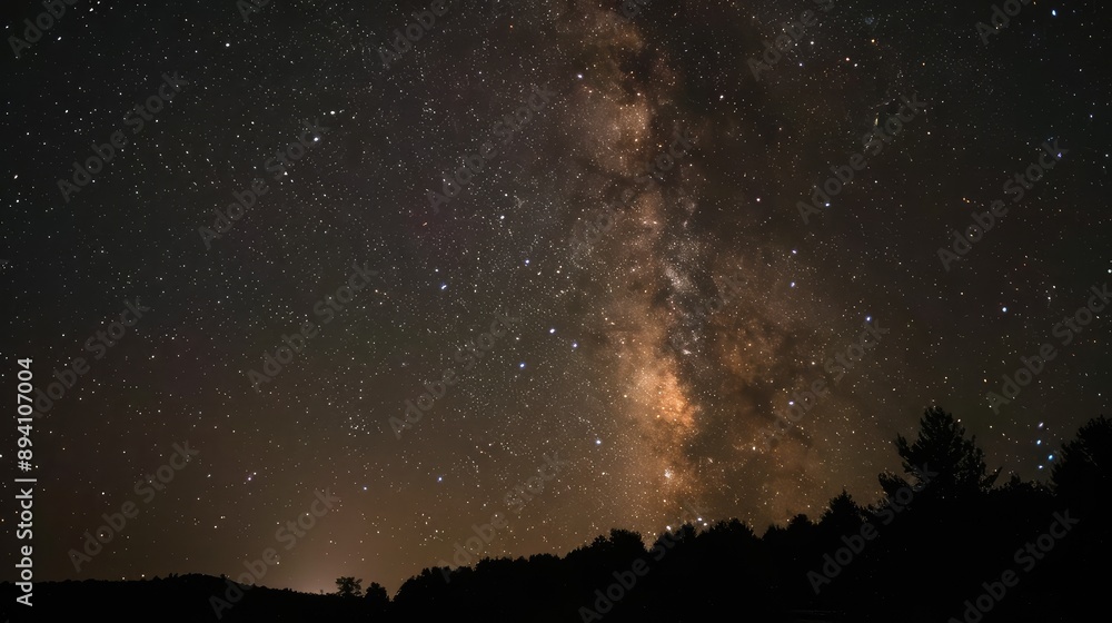 Majestic Milky Way Over Tranquil Night Landscape Majestic Milky Way Over Tranquil Night Landscape
