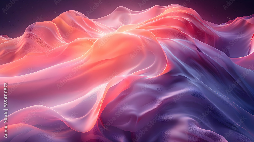 Abstract Pink & Purple Fabric Waves Abstract Pink & Purple Fabric Waves