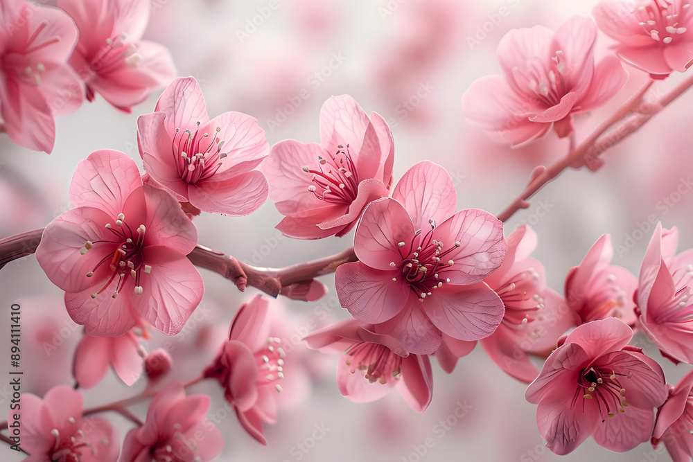 Pink Cherry Blossoms in Bloom Pink Cherry Blossoms in Bloom