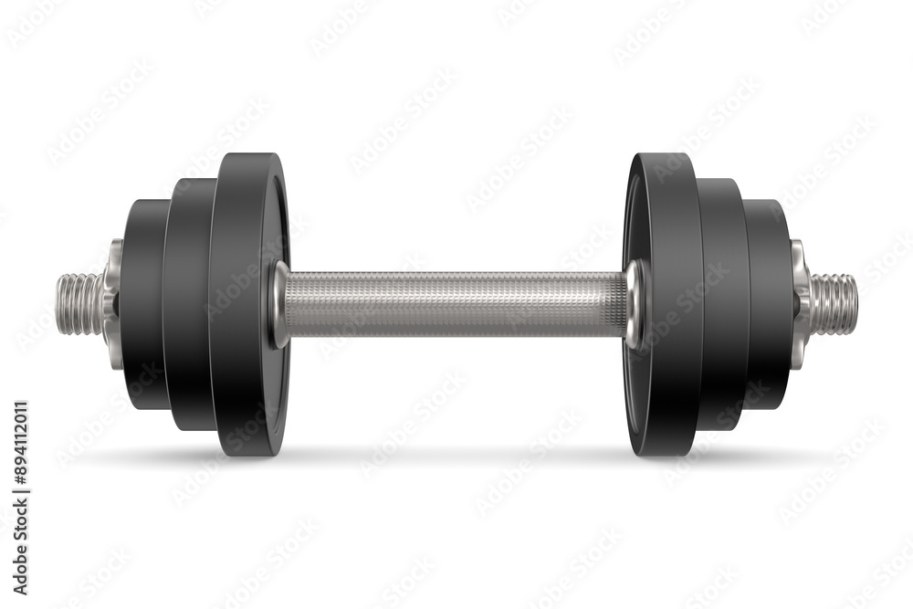 dumbbell on white background. Isolated 3D illustration dumbbell on white background. Isolated 3D illustration
