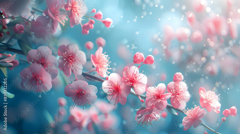 Pink Cherry Blossoms in Bloom Pink Cherry Blossoms in Bloom