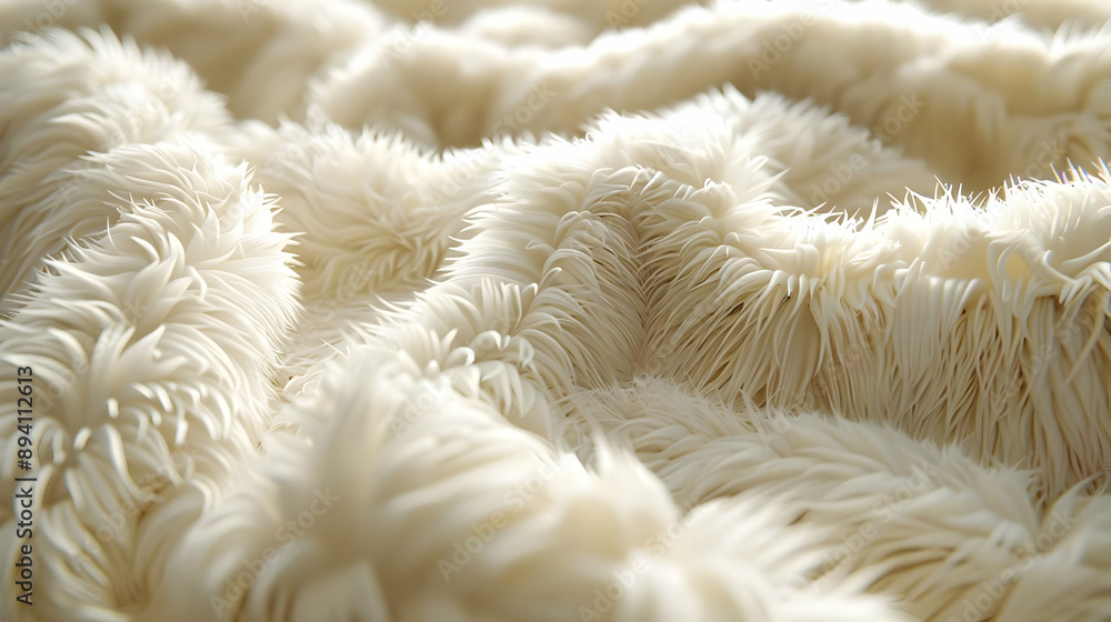 Soft White Faux Fur Texture