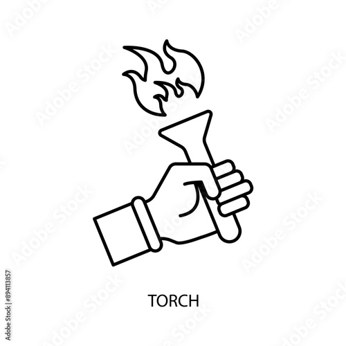 torch concept line icon. Simple element illustration.torch concept outline symbol design.