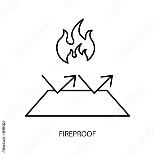 fireproof concept line icon. Simple element illustration.fireproof concept outline symbol design.