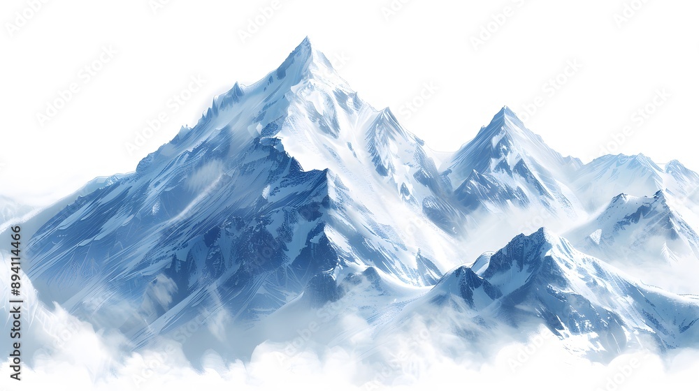 Snowy mountains peak isolated on transparent background. Snowy mountains peak isolated on transparent background.