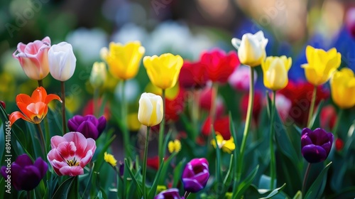 Vibrant Spring Tulips in Bloom