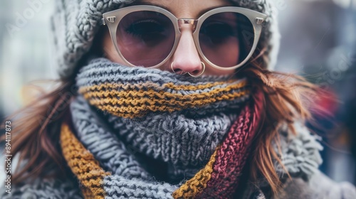 Trendy Winter Fashion with Cozy Knit Accessories