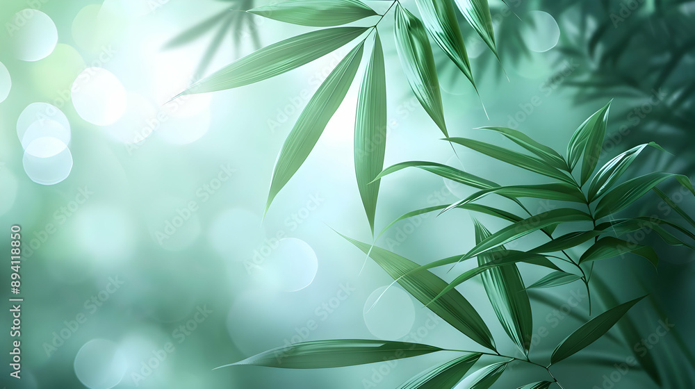 Green Leaves with Bokeh Background Green Leaves with Bokeh Background