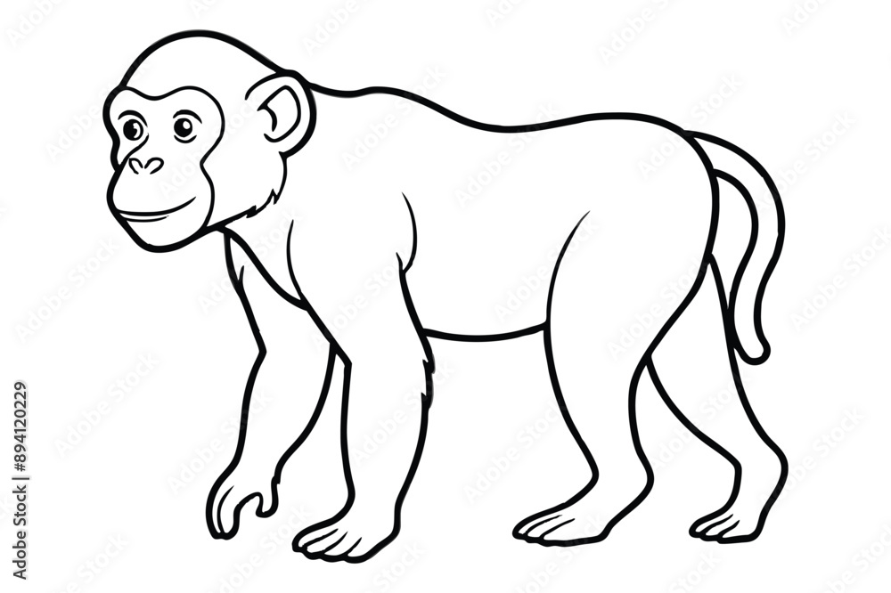 Obraz premium Gorillas Drawing Images line art vector design