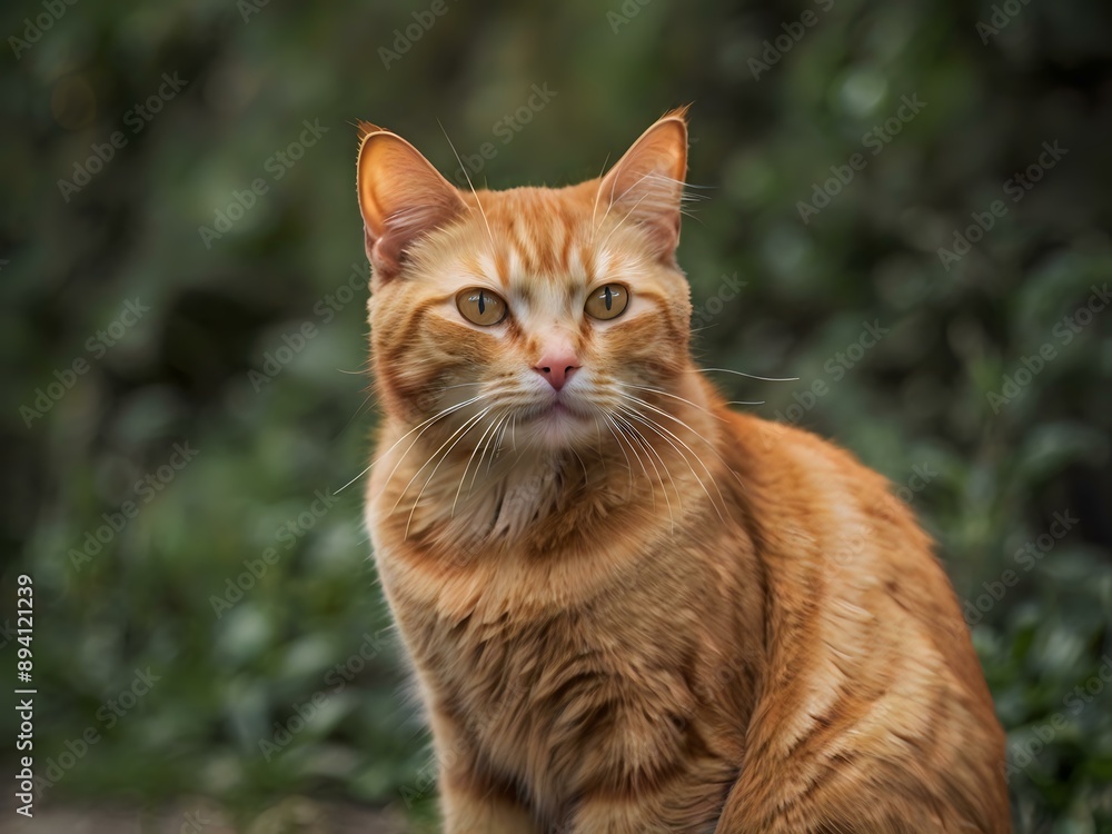 orange cat with blur background, orange cat is sitting and looking orange cat with blur background, orange cat is sitting and looking