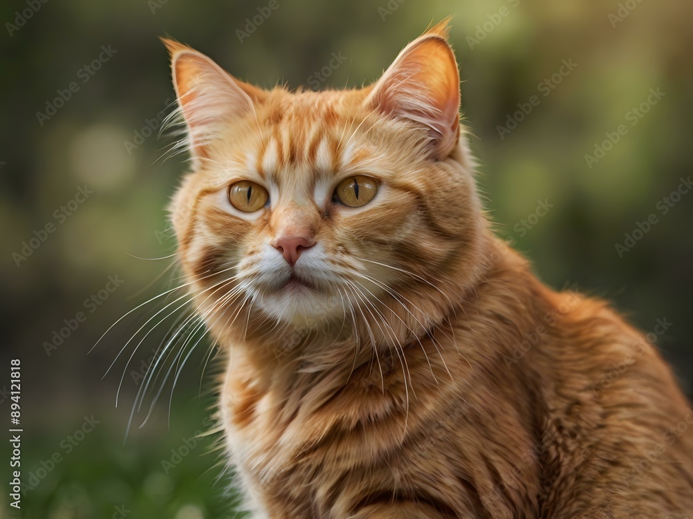 orange cat with blur background, orange cat is sitting and looking orange cat with blur background, orange cat is sitting and looking