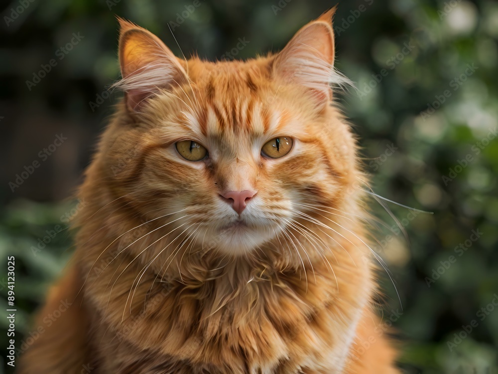 orange cat with blur background, orange cat is sitting and looking orange cat with blur background, orange cat is sitting and looking