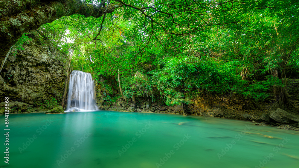 Beauty in nature, amazing waterfall in tropical forest of national park, Thailand Beauty in nature, amazing waterfall in tropical forest of national park, Thailand